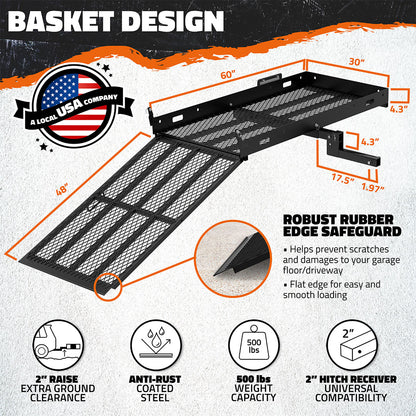 60"x30"x5" Wheelchair Hitch Carrier & Ramp