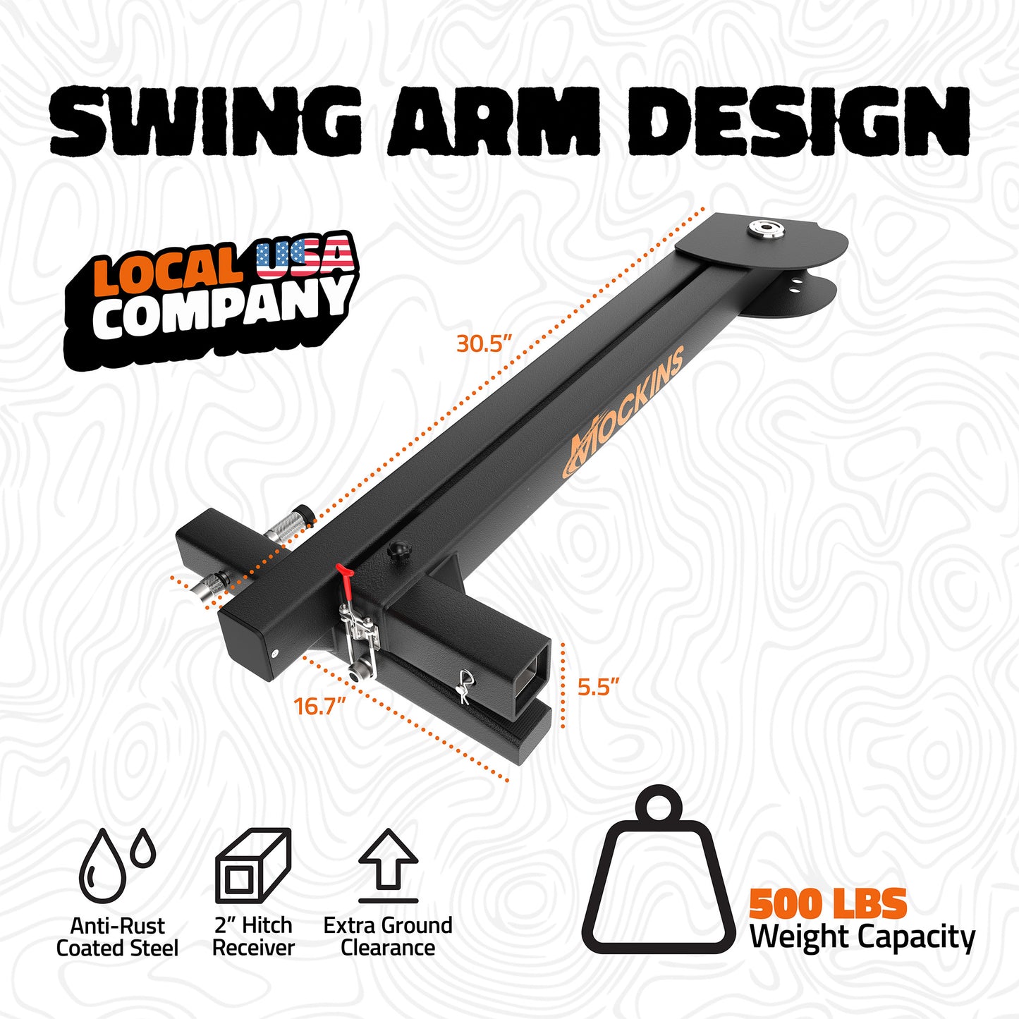 500 LBS Capacity Swing Away Hitch Adapter