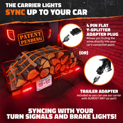 72"x36"x6" XXL Hitch Carrier + Rear Lights