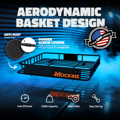 50"x36"x4.5" Extendable Roof Carrier & 18 Cu Ft Orange Roof Bag