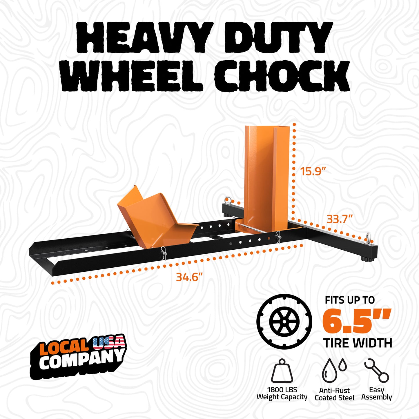 Motorcycle Front Wheel Chock with Wide Base For Up 6.5" Tires
