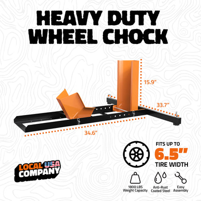 Motorcycle Front Wheel Chock with Wide Base For Up 6.5" Tires