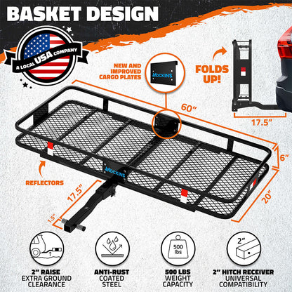 60"x20"x6" Hitch Carrier & 16 Cu Ft Cargo Bag