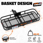 60"x20"x6" Hitch Carrier with 6" Shank Rise & 16 Cu Ft Cargo Bag