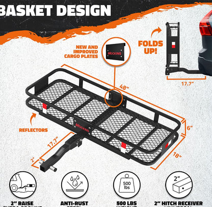 48"x18"x6" Hitch Carrier & 15 Cu Ft Cargo Bag + Packing Cubes