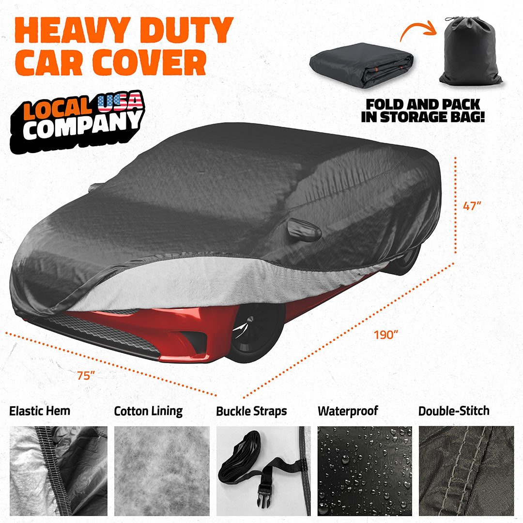 Heavy Duty Waterproof Sedan Covers - Cotton Lined