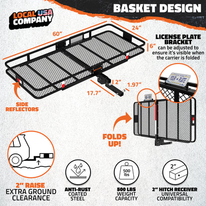 60"x24"x6" Cargo Hitch Carrier