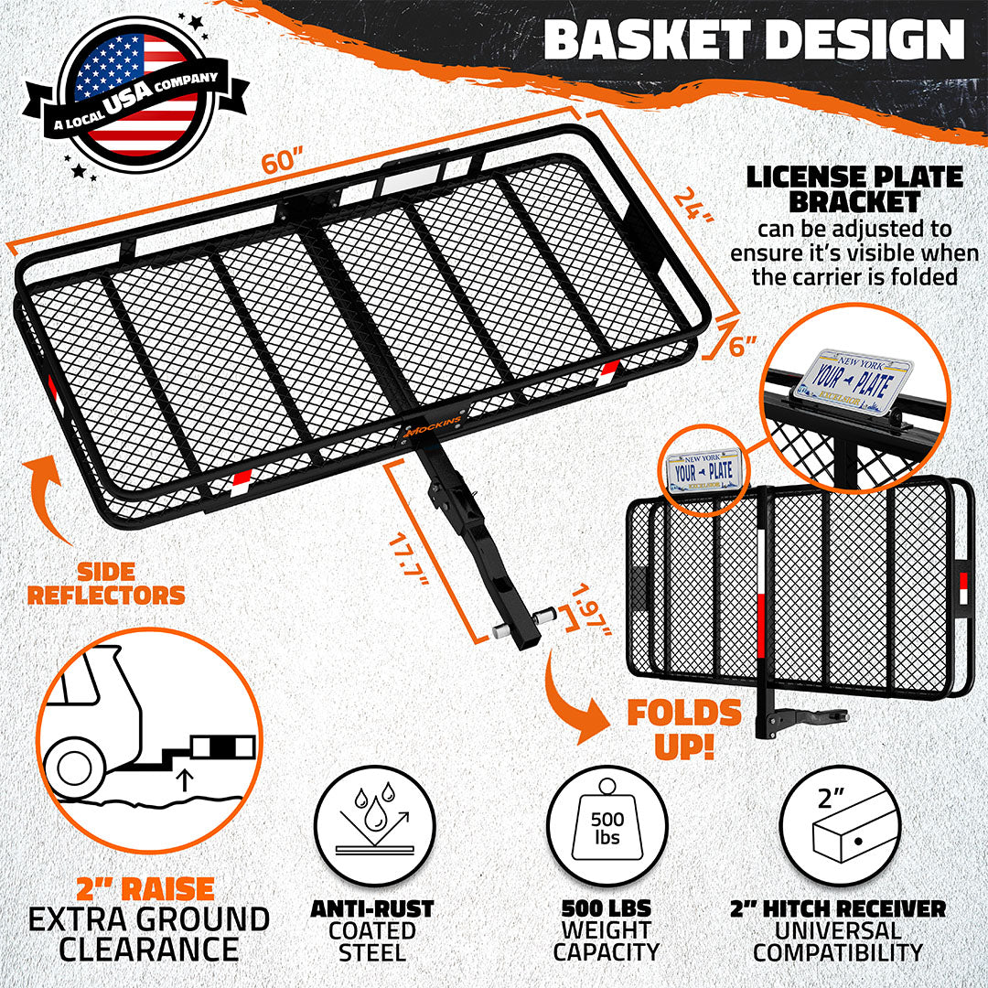 60"x24"x6" Cargo Hitch Carrier