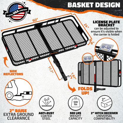 60"x24"x6" Cargo Hitch Carrier