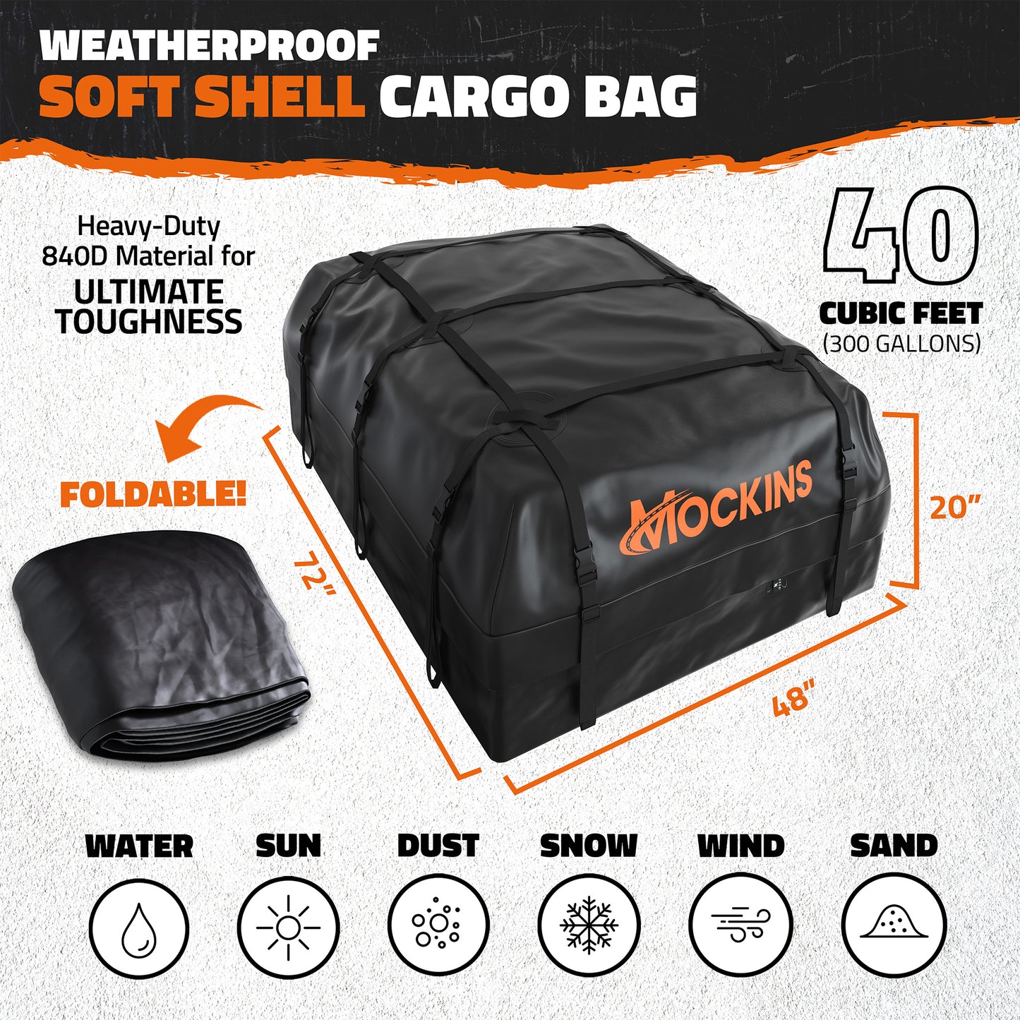 40 Cu Ft Rooftop Bag 72"x48"x20"