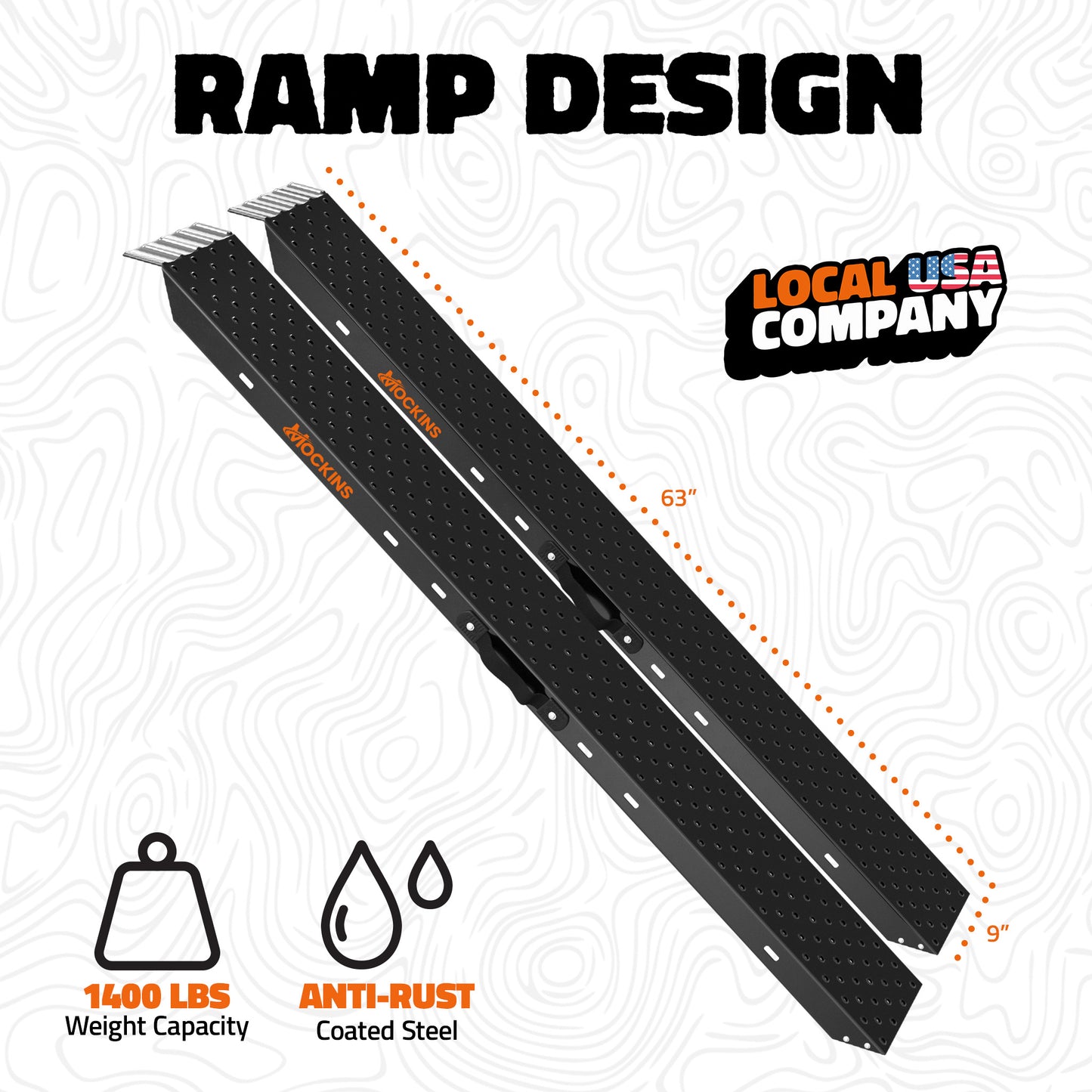 Heavy-Duty 1400 Lbs. Capacity Steel Loading Ramp Set (2-Pack)