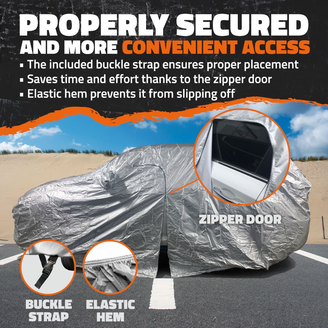 Waterproof Car & SUV Covers - With Zipper Door - Polyester