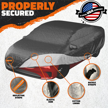 Heavy Duty Waterproof Sedan Covers - Cotton Lined