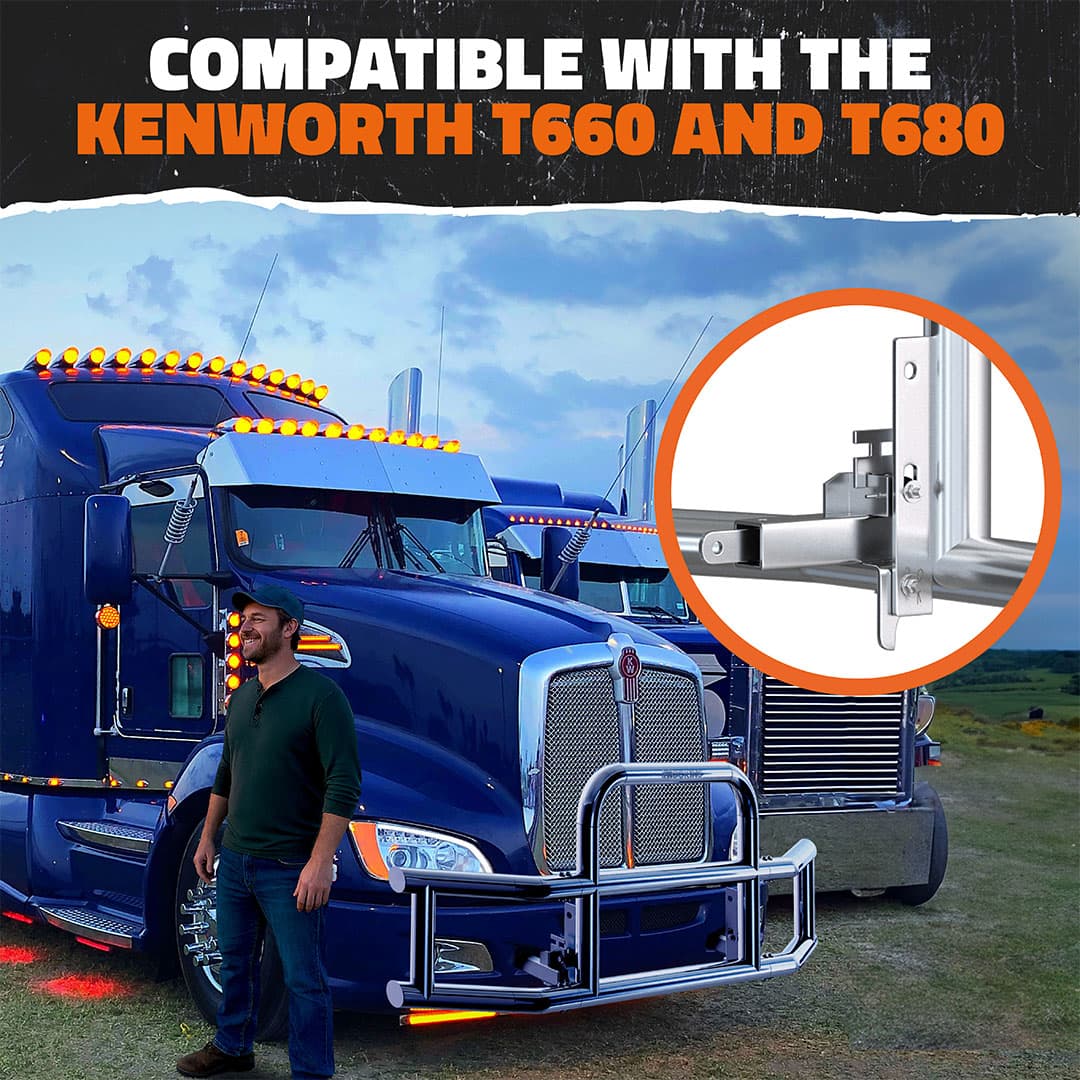 90"x11.5"x25.5" Front Bumper Guard with Mounting Brackets for Kenworth T660 / T680