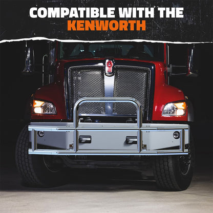 90"x11.5"x25.5" Front Bumper Guard with Mounting Brackets for Kenworth New Models