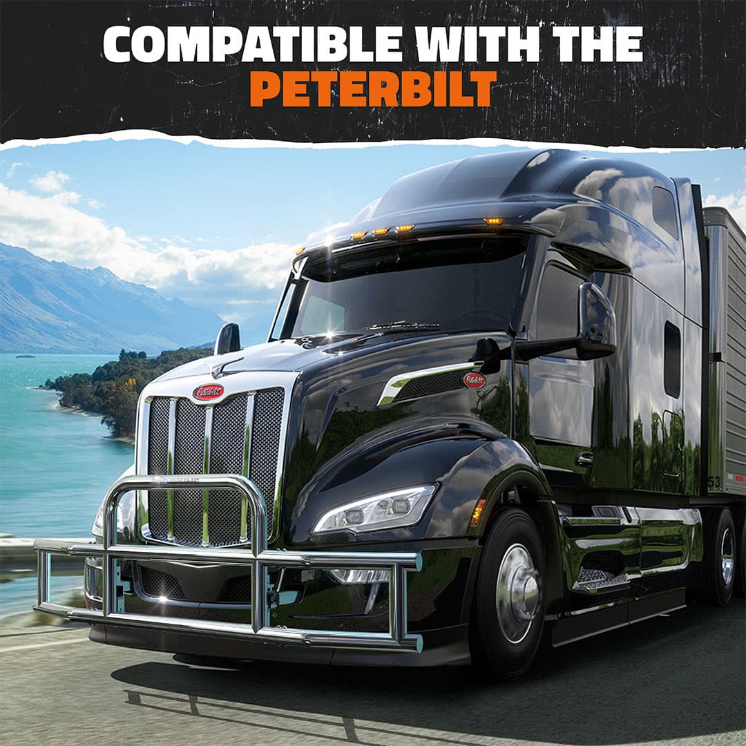 90"x11.5"x25.5" Front Bumper Guard with Mounting Brackets for Peterbilt New Models