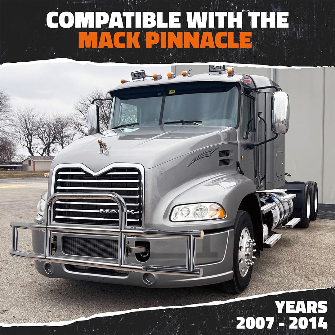90"x11.5"x25.5" Front Bumper Guard with Mounting Brackets for Mack Pinnacle 2007-2014