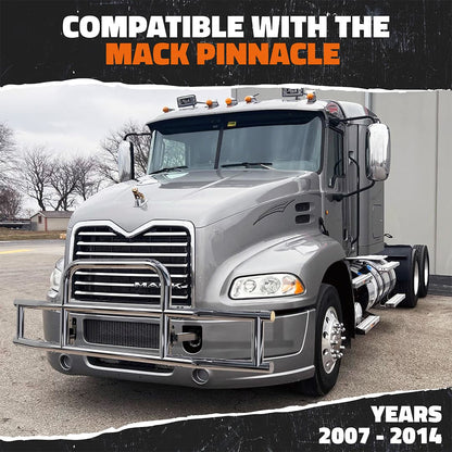90"x11.5"x25.5" Front Bumper Guard with Mounting Brackets for Mack Pinnacle 2007-2014