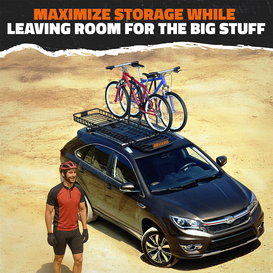 85"x24"x4" Narrow Roof Rack Carrier & 20 Cu Ft Roof Bag