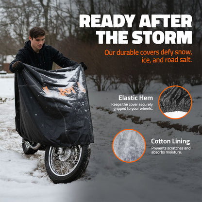 91"x49"x39" Heavy Duty 250g PVC Motorcycle Cover with Cotton Lining