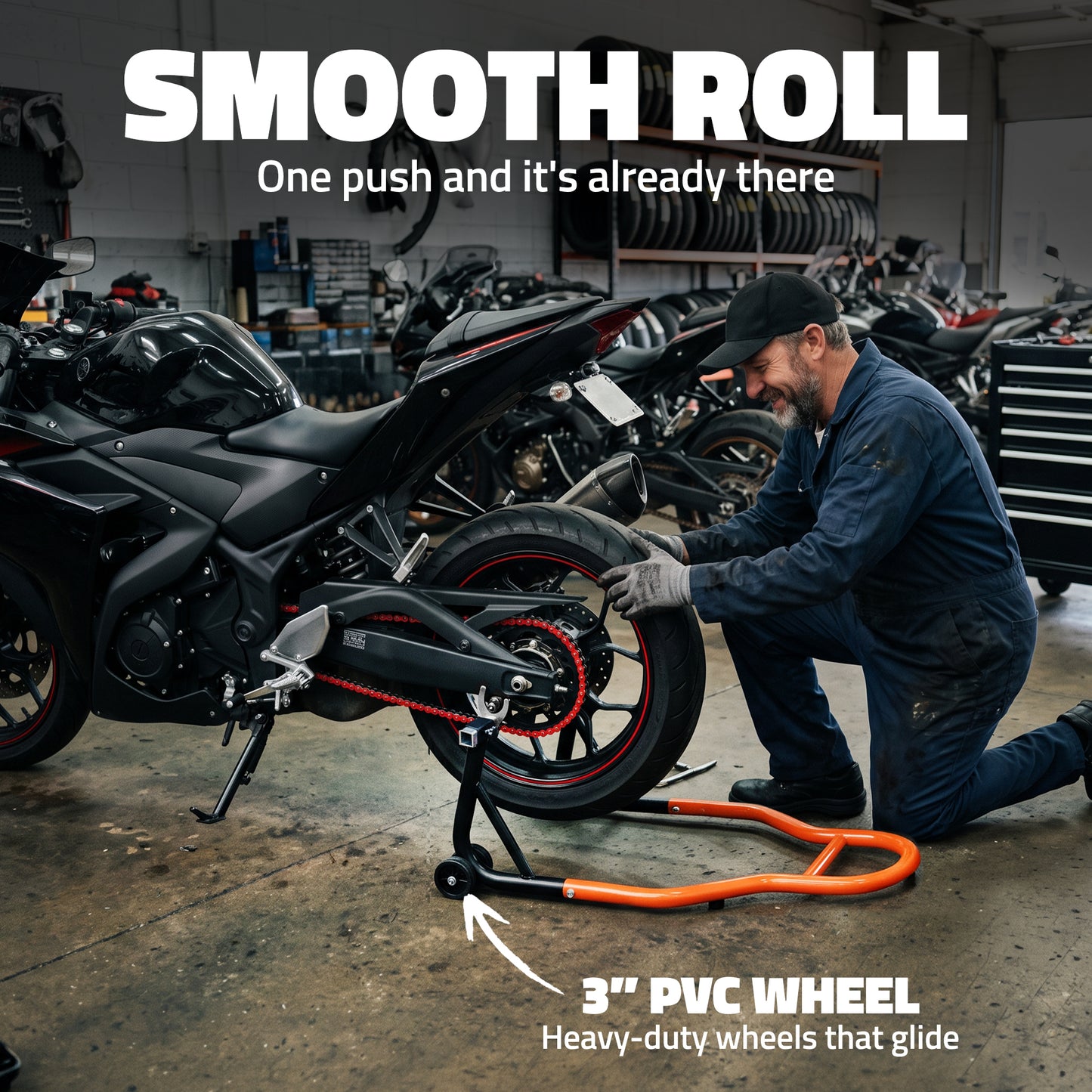 Front & Rear Motorcycle Wheel Stand Lift Combo Set