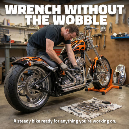1500 lbs. Capacity Motorcycle Front Wheel Chock with 14 Size Adjustments