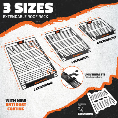 90"x50"x5" XXL Rooftop Carrier Basket