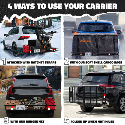 60"x20"x6" Hitch Carrier & 16 Cu Ft Cargo Bag