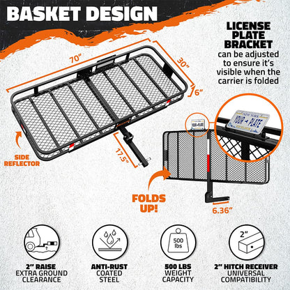 70"x30"x6" Cargo Hitch Carrier