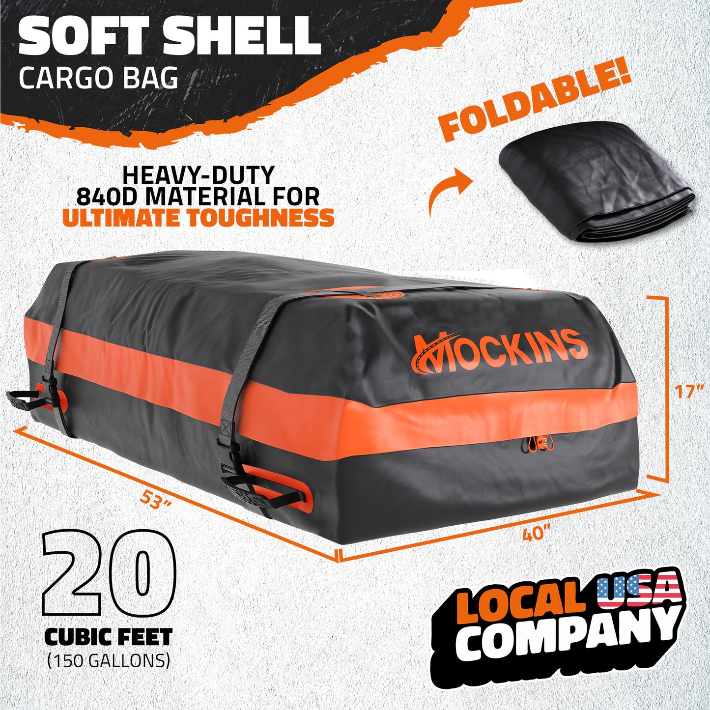 64"x39"x5" Extendable Roof Carrier & 20 Cu Ft Roof Bag