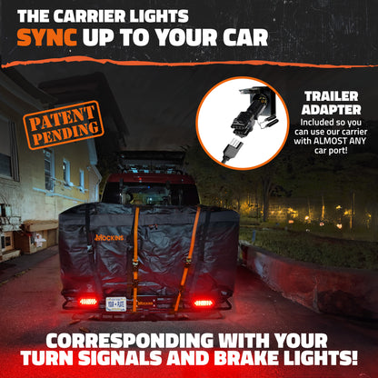 60"x20"x6" Hitch Carrier + Rear Lights