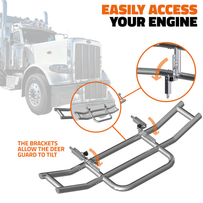 Front Bumper Guard Mounting Brackets for Peterbilt 386 / 587 2022-2026 (Brackets ONLY)