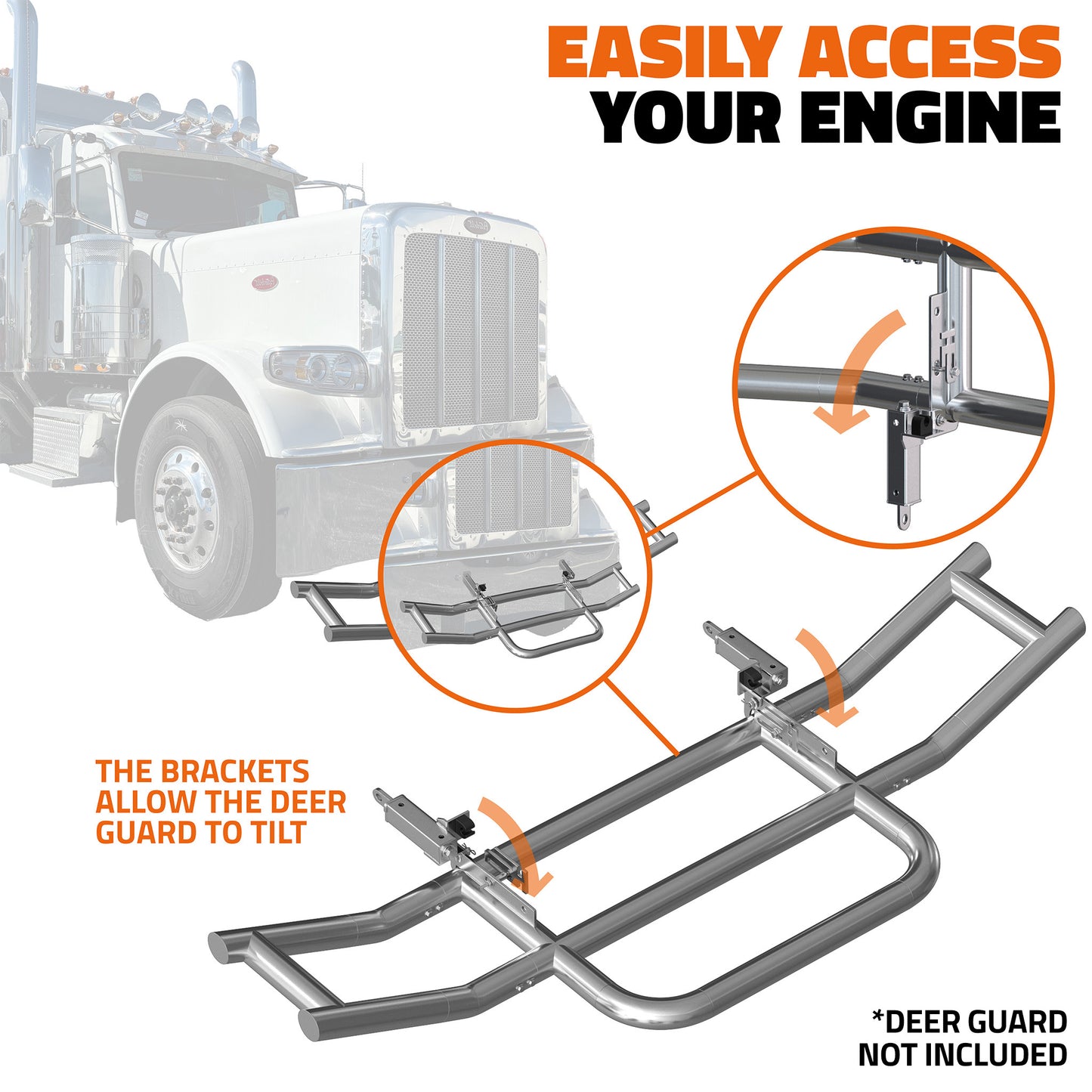 Front Bumper Guard Mounting Brackets for Peterbilt 386 / 587 2022-2026 (Brackets ONLY)