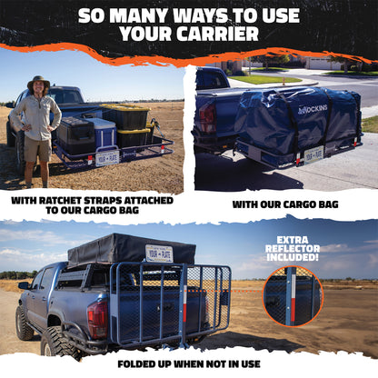 60"x30"x6" Navy Hitch Carrier & 30 Cu Ft Navy Cargo Bag