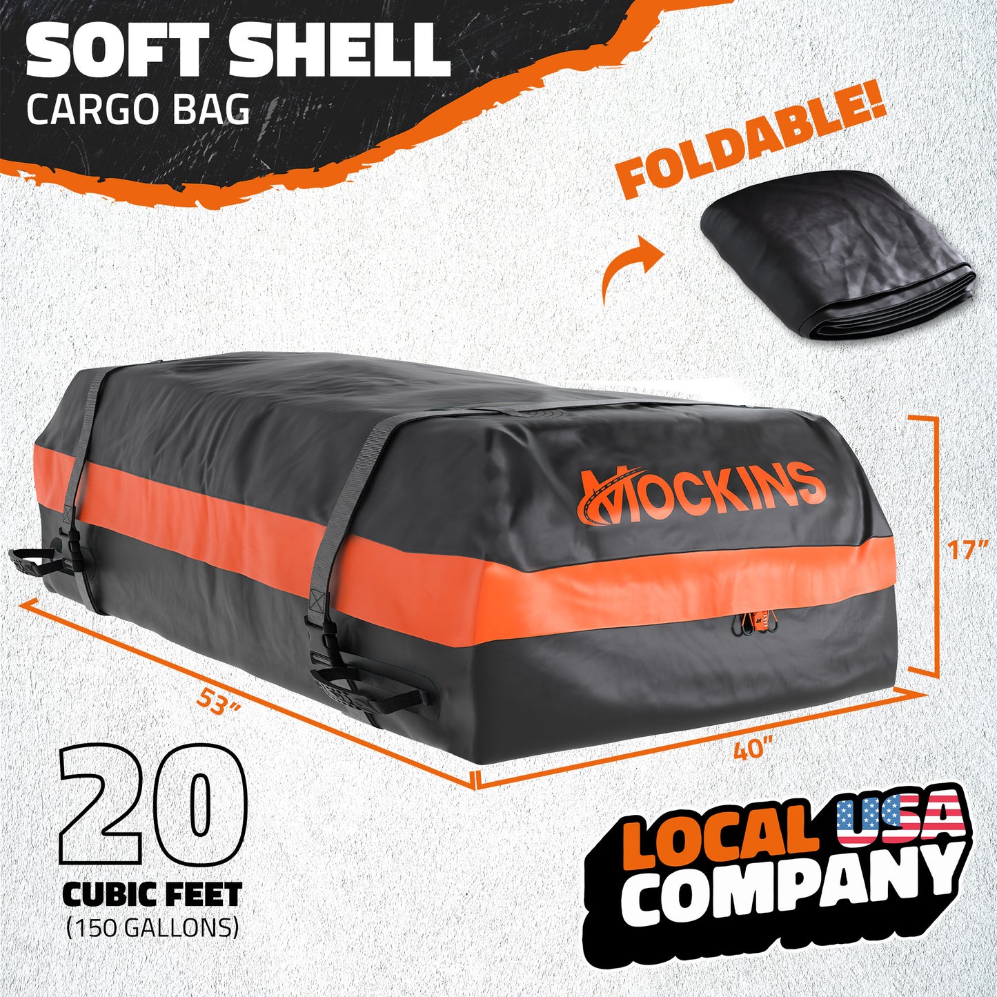 64"x39"x6" Extendable Roof Carrier & 20 Cu Ft Roof Bag