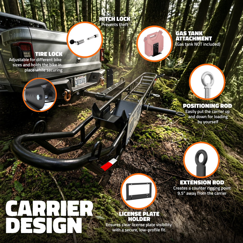83" Dirt Bike Carrier & Tilting Loading Ramp