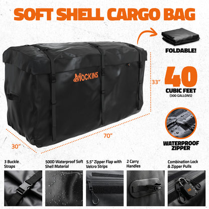 70"x30"x6" XL Hitch Carrier & 40 Cu Ft Cargo Bag