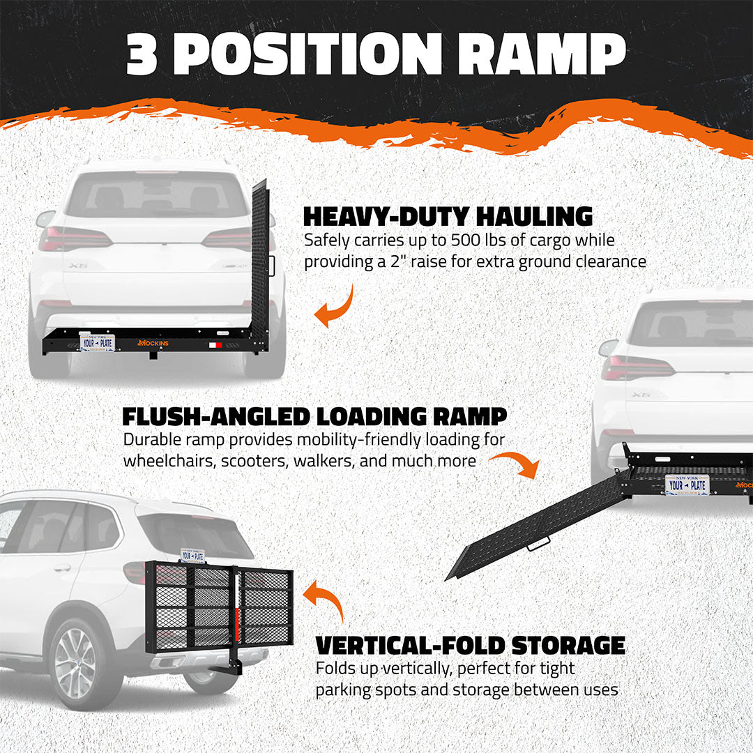 60"x30"x5" Wheelchair Hitch Carrier & Ramp