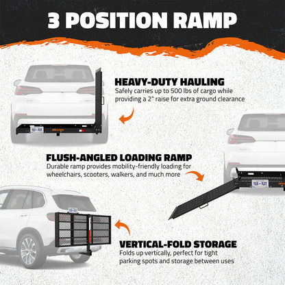 60"x30"x5" Wheelchair Hitch Carrier & Ramp