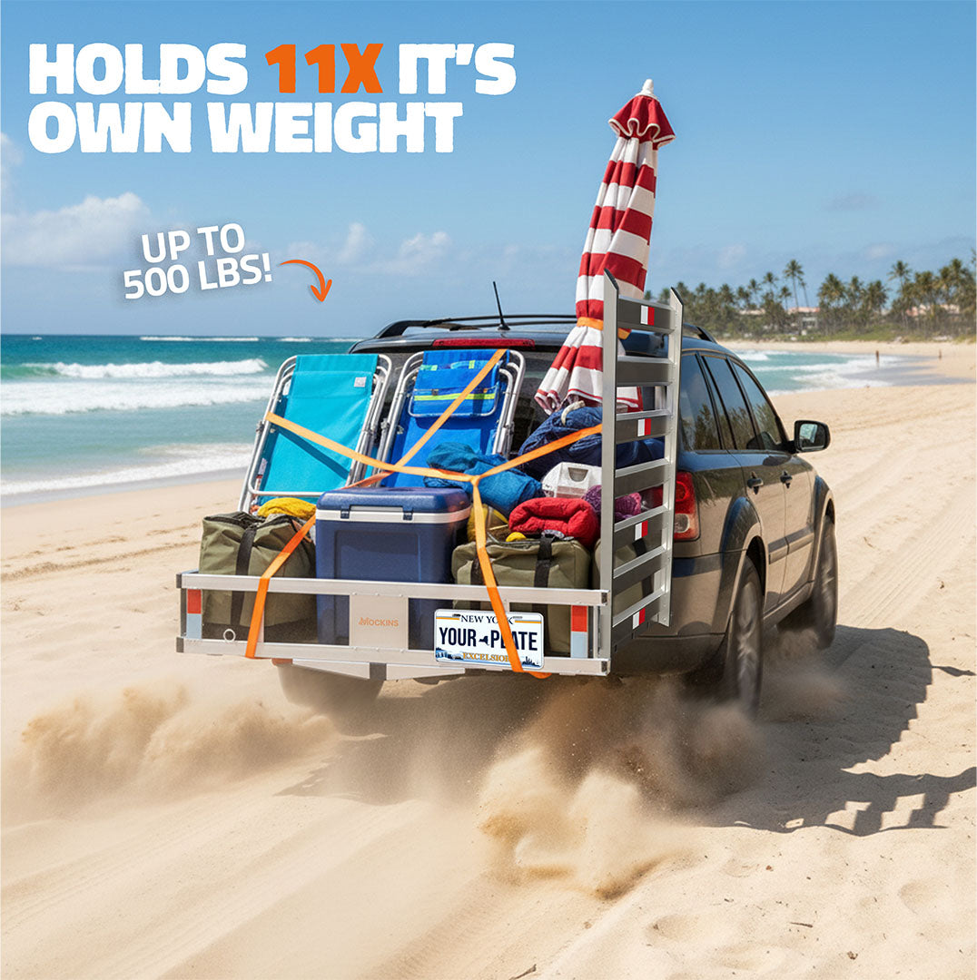 50"x29"x8" Aluminum Hitch Carrier with Ramp