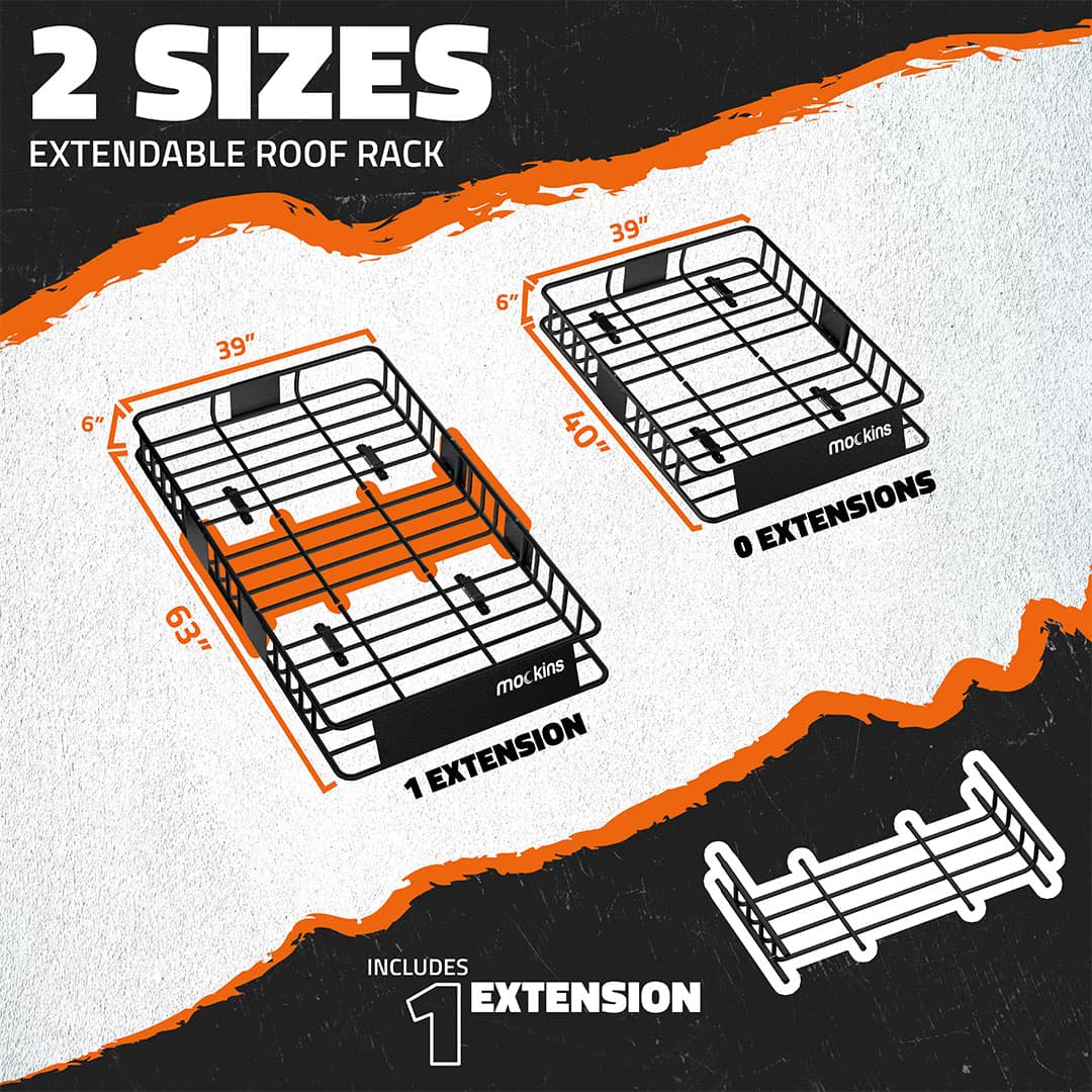 64"x39"x6" Extendable Rooftop Carrier