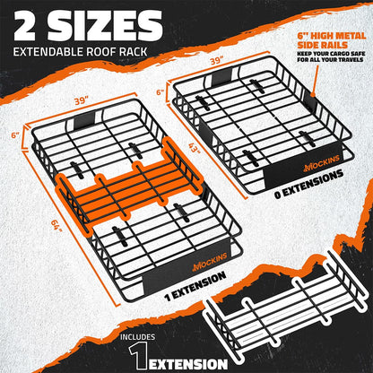 64"x39"x6" Extendable Rooftop Carrier