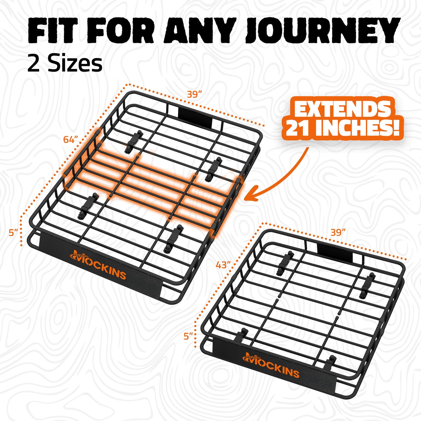 64"x39"x5" Extendable Rooftop Carrier