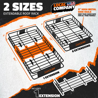 64"x39"x5" Extendable Rooftop Carrier