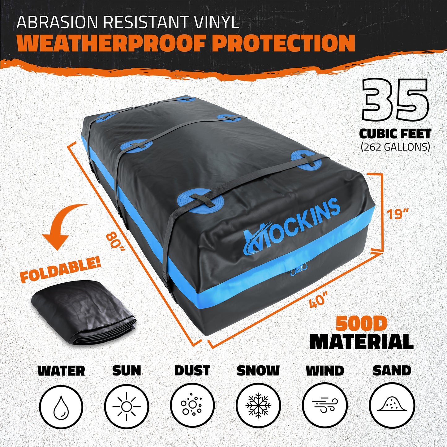 84"x39"x6" Extendable Roof Carrier & 35 Cu Ft Roof Bag