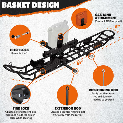 83" Dirt Bike Carrier & Tilting Loading Ramp
