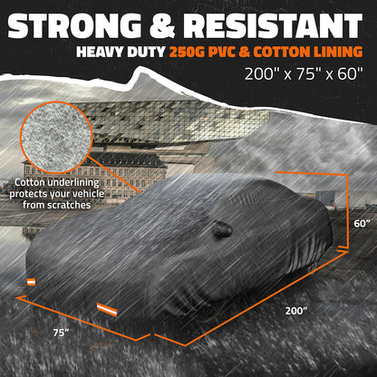 Heavy Duty Waterproof Sedan Covers - Cotton Lined