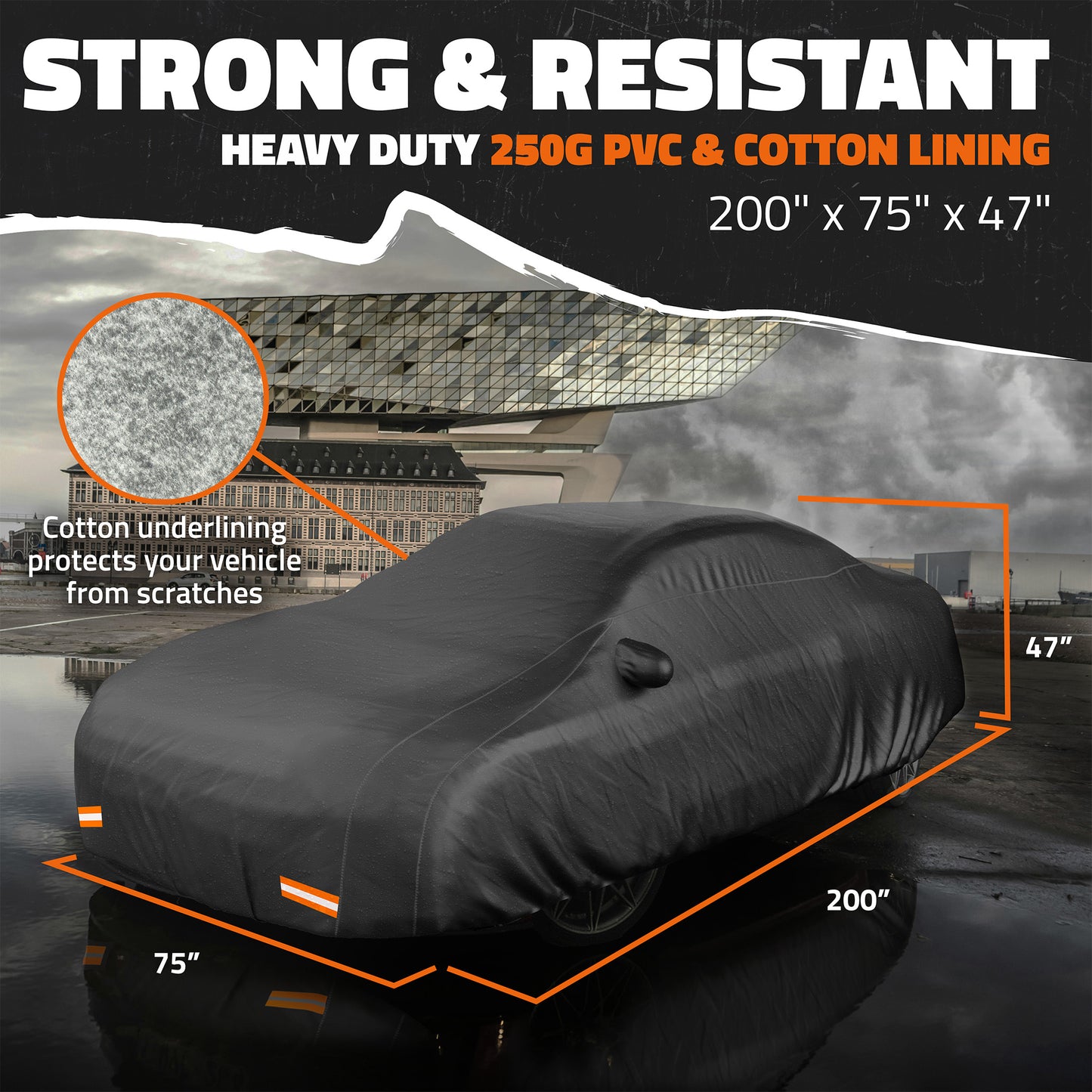 Heavy Duty Waterproof Sedan Covers - Cotton Lined