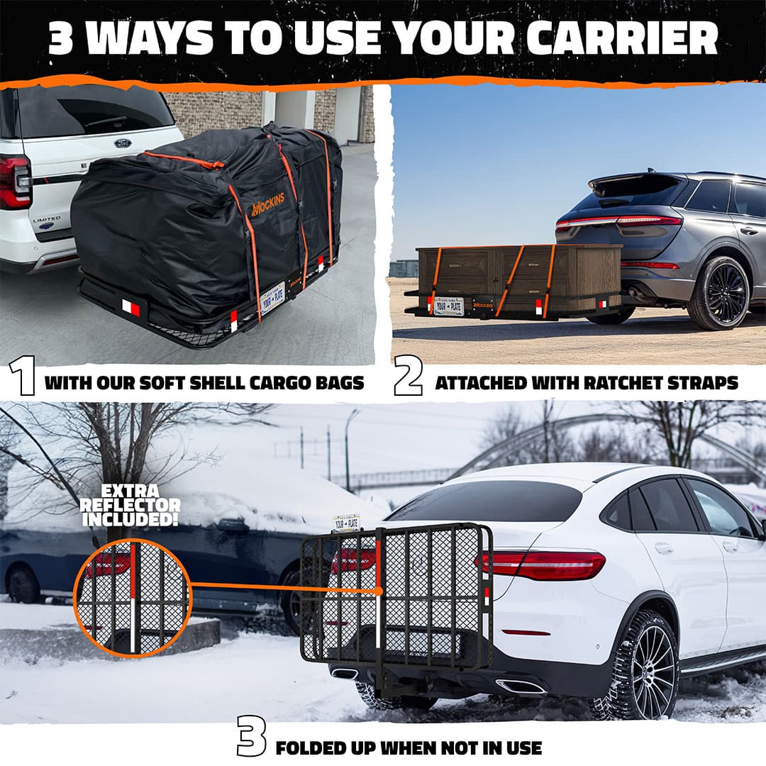 60"x36"x6" Hitch Carrier & 35 Cu Ft Cargo Bag