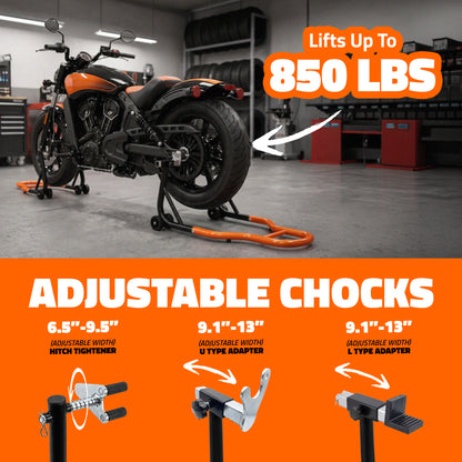 Front & Rear Motorcycle Wheel Stand Lift Combo Set